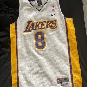 Nike Lakers Jersey in White, Yellow, and Purple